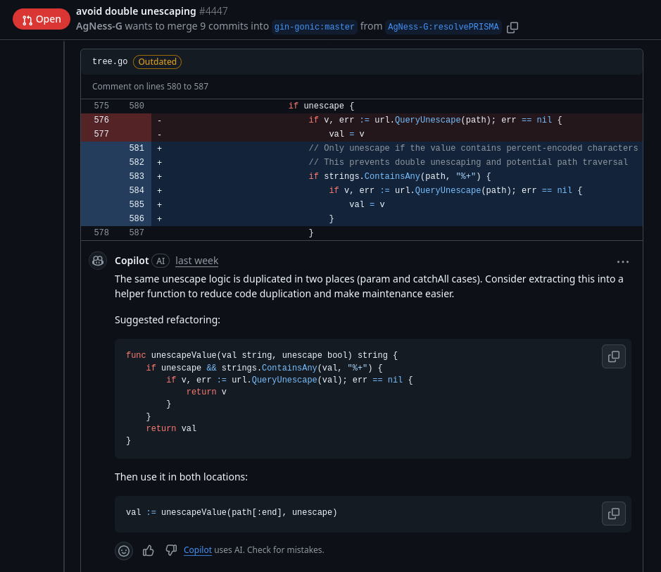 AI code review identifying duplication