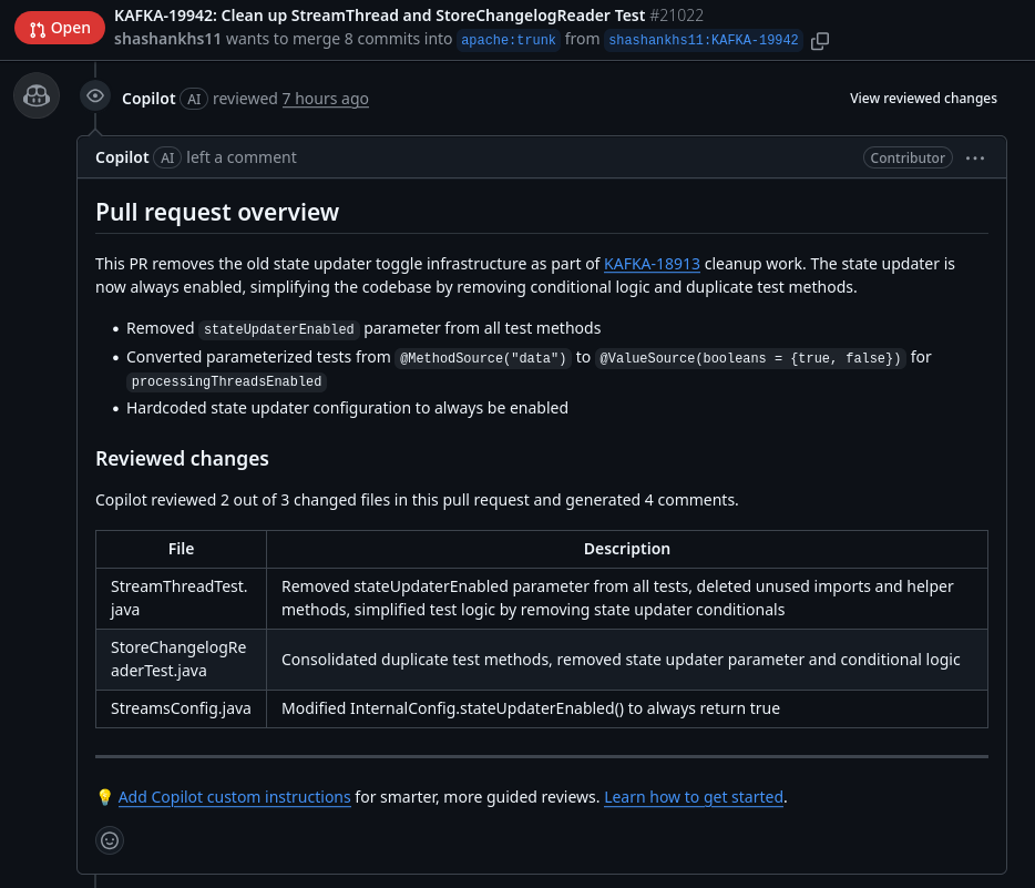 AI-generated PR overview